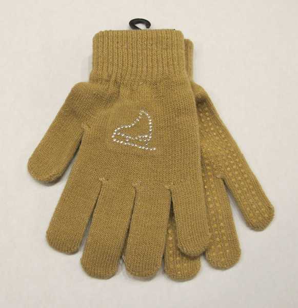 Handschuhe, mit Strass-Schlittschuhe