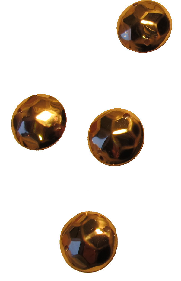 Pailletten Ornament - Rund leicht gewölbt GOLD 1615-Durchmesser 8mm
